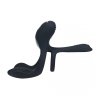 Triple Motor Vibrating Silicone Cockring - Black